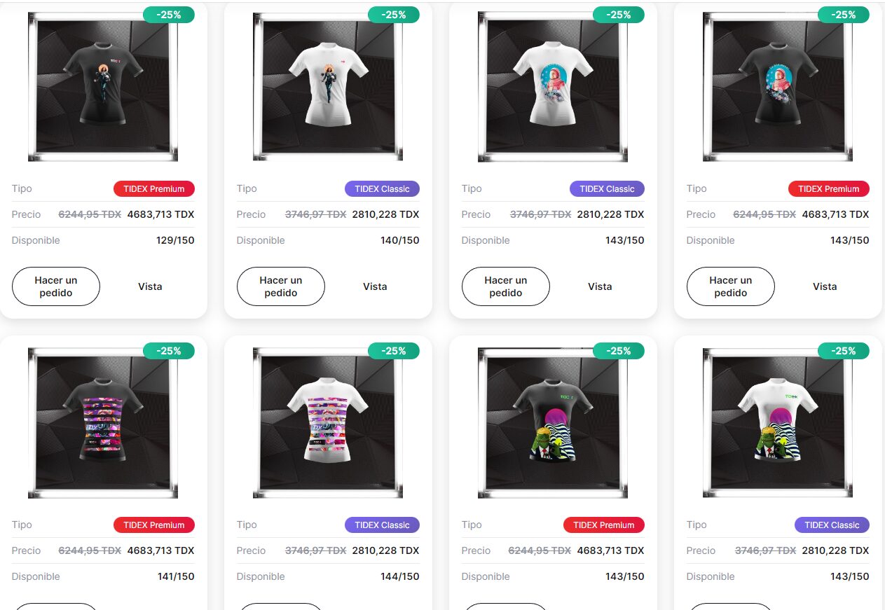 tdx camisetas mercado nft